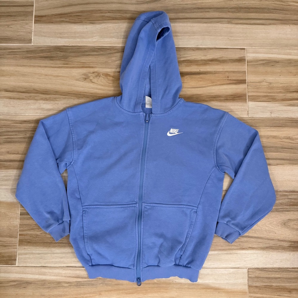 Nike Womens Sportswear Full Zip Fleece Hoodie Periwinkle Blue M BV2648-479